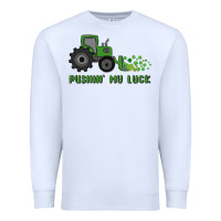 White pushin' my luck Premium Sweatshirt - MaliasSmallBusiness