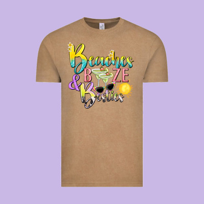 Beaches Booze And Besties Tbw Vintage Tee Designed By Texasbilliewilder