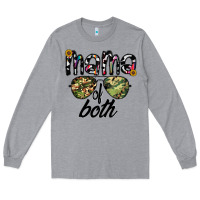 Heather Grey mama of both Long Sleeve Tee - CowhideDigitalArt