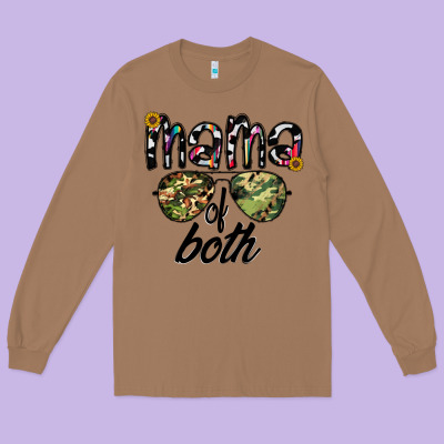 Mama Of Both Long Sleeve Tee Designed By Cowhidedigitalart