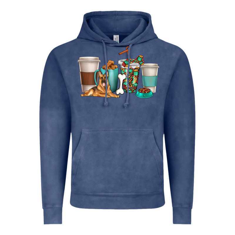 German Shepherd Dog Coffee Cups Vintage Hoodie by texasbilliewilder | Teevron