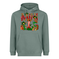 Sage Christmas mini Elf Heavyweight Hoodie - NancyCooperArtShop