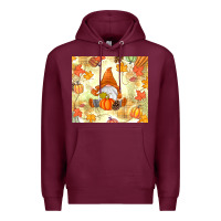 Burgundy fall gnome Premium Hoodie - MaliasSmallBusiness