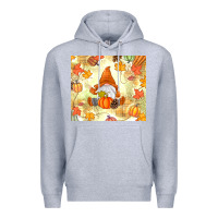 Heather Grey fall gnome Premium Hoodie - MaliasSmallBusiness