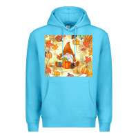 Ocean Blue fall gnome Premium Hoodie - MaliasSmallBusiness