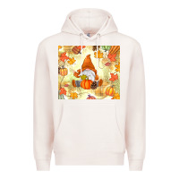 Pale Pink fall gnome Premium Hoodie - MaliasSmallBusiness