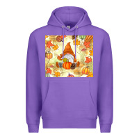 Purple fall gnome Premium Hoodie - MaliasSmallBusiness