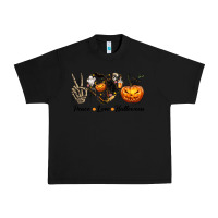 Black Peace Love Halloween Urban Heavy Tee - texasbilliewilder