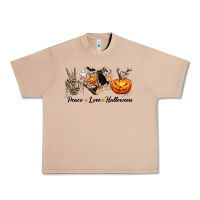 Burro Peace Love Halloween Urban Heavy Tee - texasbilliewilder