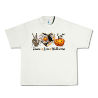 Pistachio Peace Love Halloween Urban Heavy Tee - texasbilliewilder