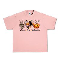 Salmon Peace Love Halloween Urban Heavy Tee - texasbilliewilder