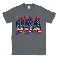 Charcoal Heather land of the free usa Classic Tee - RacoonDesign