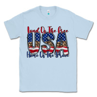 Dusty Blue land of the free usa Classic Tee - RacoonDesign