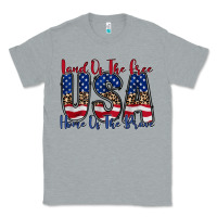 Heather Grey land of the free usa Classic Tee - RacoonDesign