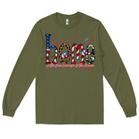 Army Green home of the free Long Sleeve Tee - RacoonDesign