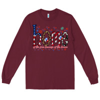 Burgundy home of the free Long Sleeve Tee - RacoonDesign