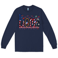 Navy home of the free Long Sleeve Tee - RacoonDesign