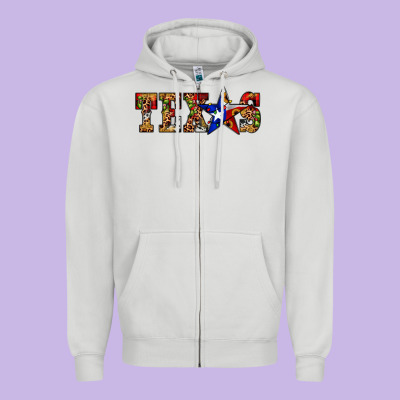 Texas Christmas Zipper Hoodie Designed By Jahusdesignshop