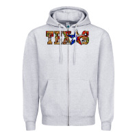 Heather Grey texas christmas Zipper Hoodie - JahusDesignShop