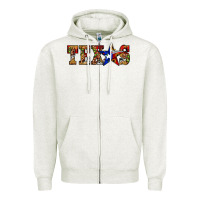 Oatmeal Heather texas christmas Zipper Hoodie - JahusDesignShop