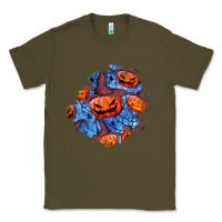 Army Green halloween pumpkin patch  5 Classic Tee - BundleAndBundleShop