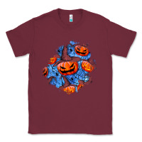 Burgundy halloween pumpkin patch  5 Classic Tee - BundleAndBundleShop