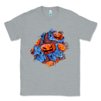 Heather Grey halloween pumpkin patch  5 Classic Tee - BundleAndBundleShop