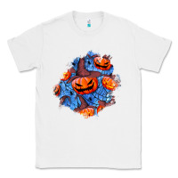 White halloween pumpkin patch  5 Classic Tee - BundleAndBundleShop