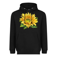 Black starburst greenburst sunflower Heavyweight Hoodie - LillyAllenDesigns
