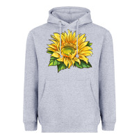 Heather Grey starburst greenburst sunflower Heavyweight Hoodie - LillyAllenDesigns