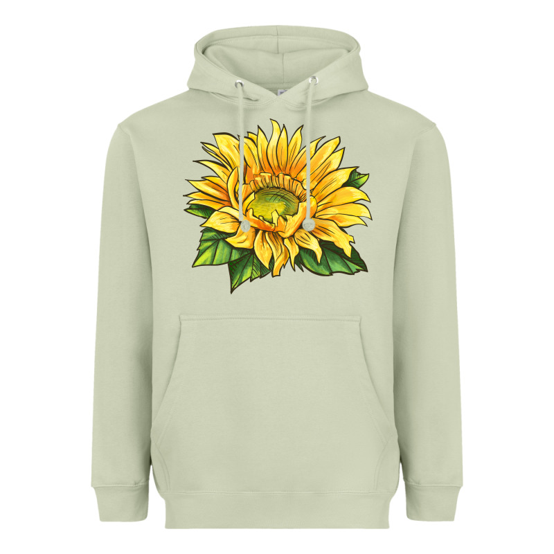 Starburst Greenburst Sunflower Heavyweight Hoodie by LillyAllenDesigns | Teevron