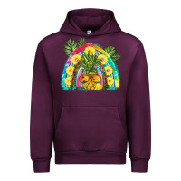 Mauve Wine pineapple rainbow Urban Hoodie - BarkalooDesign