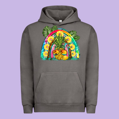 Pineapple Rainbow Urban Hoodie Designed By Barkaloodesign
