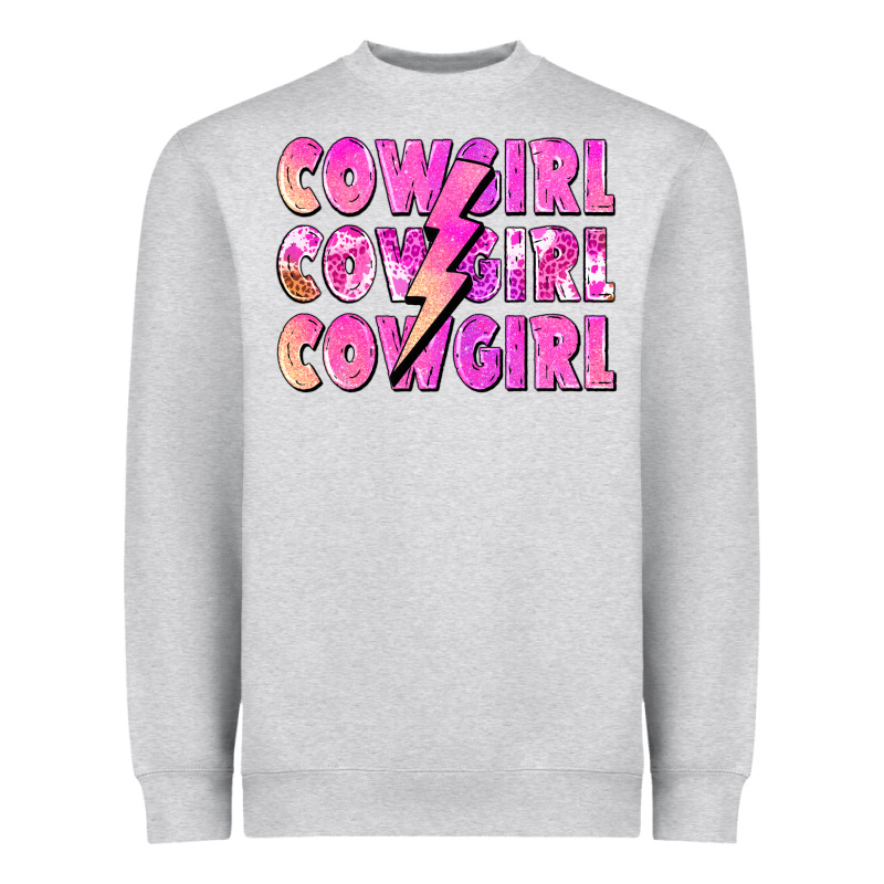 Cowgirl Cowgirl Lightning Bolt Heavyweight Sweatshirt by Zillion Design Studio | Teevron