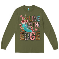 Army Green live on the edge ice skating Long Sleeve Tee - FaDigitalArtStudio