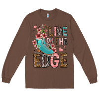 Chestnut live on the edge ice skating Long Sleeve Tee - FaDigitalArtStudio