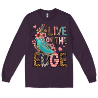 Plum live on the edge ice skating Long Sleeve Tee - FaDigitalArtStudio