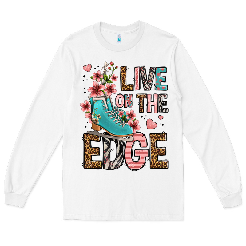 Live On The Edge Ice Skating Long Sleeve Tee by FaDigitalArtStudio | Teevron
