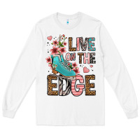 White live on the edge ice skating Long Sleeve Tee - FaDigitalArtStudio