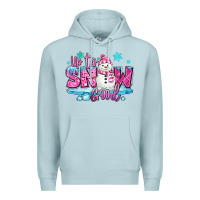 Blue Mist up to snow good pink christmas winter snowman Premium Hoodie - MaliasSmallBusiness