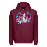 Burgundy up to snow good pink christmas winter snowman Premium Hoodie - MaliasSmallBusiness