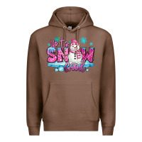 Chestnut up to snow good pink christmas winter snowman Premium Hoodie - MaliasSmallBusiness