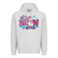 Dove Grey up to snow good pink christmas winter snowman Premium Hoodie - MaliasSmallBusiness