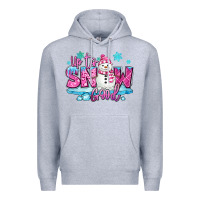 Heather Grey up to snow good pink christmas winter snowman Premium Hoodie - MaliasSmallBusiness