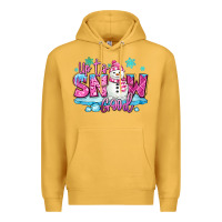 Mustard up to snow good pink christmas winter snowman Premium Hoodie - MaliasSmallBusiness