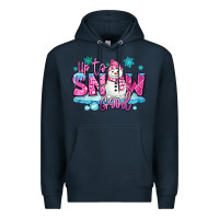 Navy up to snow good pink christmas winter snowman Premium Hoodie - MaliasSmallBusiness