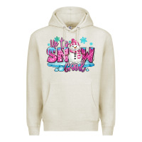 Oatmeal Heather up to snow good pink christmas winter snowman Premium Hoodie - MaliasSmallBusiness
