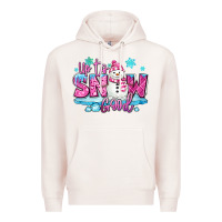 Pale Pink up to snow good pink christmas winter snowman Premium Hoodie - MaliasSmallBusiness