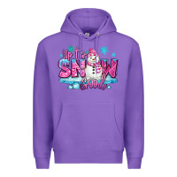 Purple up to snow good pink christmas winter snowman Premium Hoodie - MaliasSmallBusiness