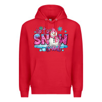 Red up to snow good pink christmas winter snowman Premium Hoodie - MaliasSmallBusiness